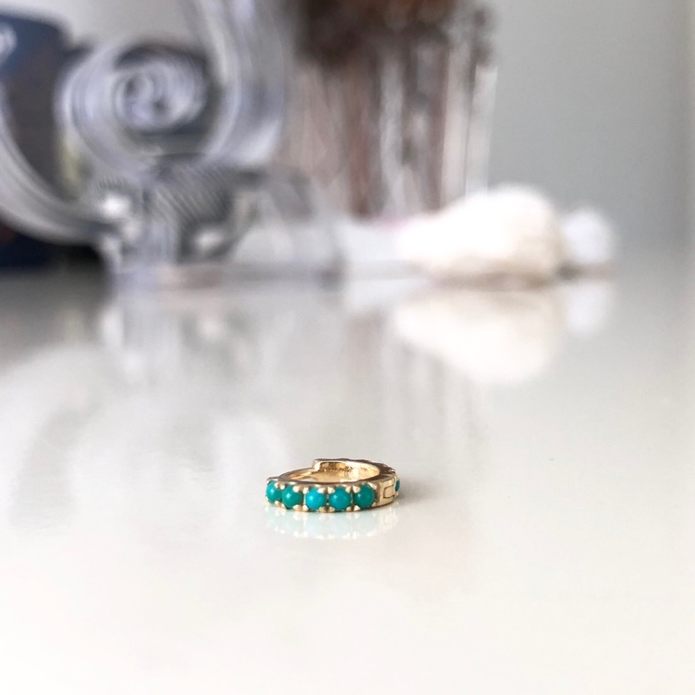 Maria Tash 6.5mm Turquoise Eternity Ring Earring